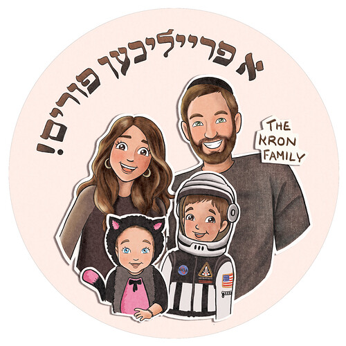 family portrait Purim costumes 2020