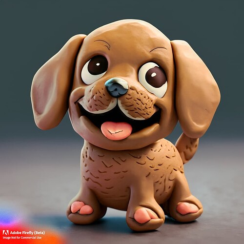 Firefly cute happy puppy made out of clay 71331