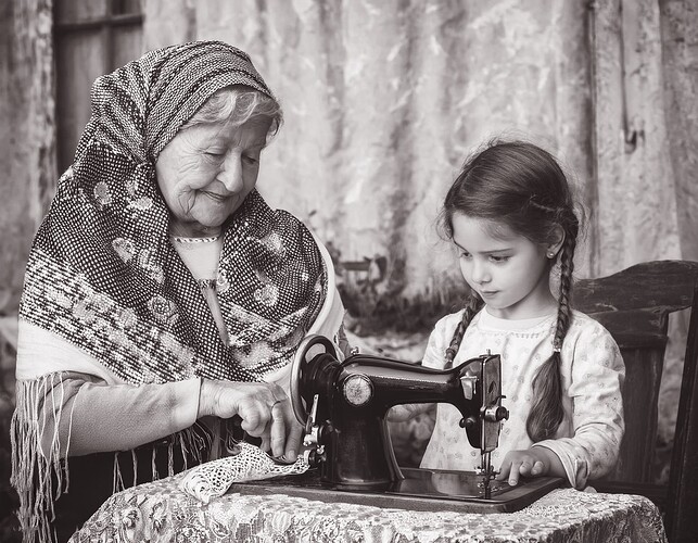 Firefly Vintage photography of hassidic grandmother, wearing kerchief over her hair