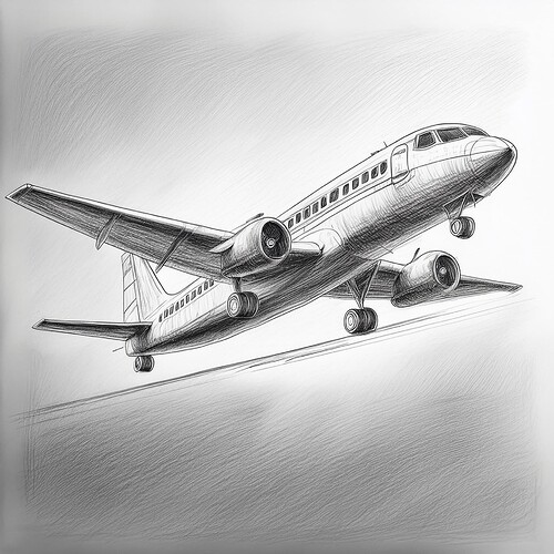 Firefly aeroplane, pencil sketch, drawn by charcoal pencils 11286