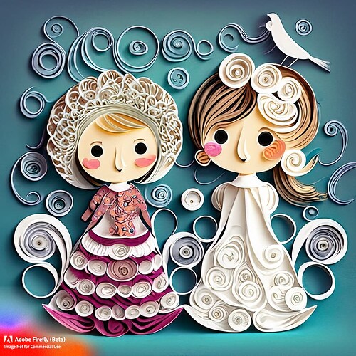 Firefly paper quilling little girl friends 12995