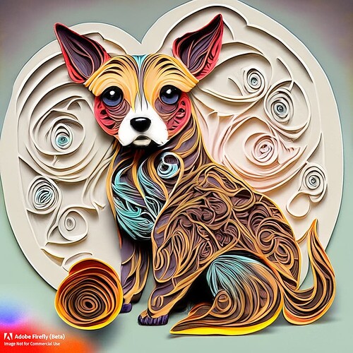 Firefly paper quilling dog 68660