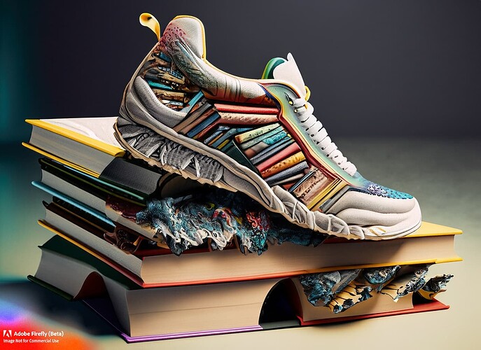 Firefly ultra detailed Nike shoe made out of books 4196