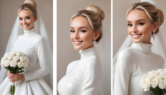 gorgeous-skinny-bride-wearing-a-white-modest-gown-that-has-an-elegant-turtleneck--a-sequin-texture-and-a-puffy-petty-coat-underneath--holding-white-flowers--professional-makeup-applied-to-face--tight-