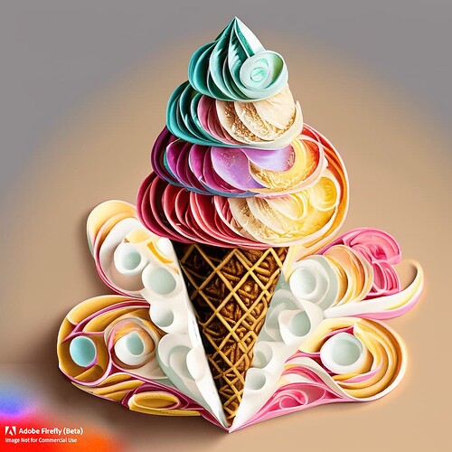 Firefly ice cream cone paper quilling 95523