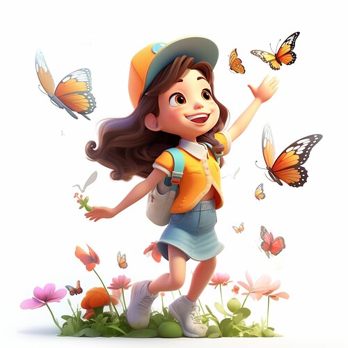 scas_3D_cartoon_style_character_design_of_young_girl_catching_b_964abc34-96b2-44e0-912f-488995b6898e
