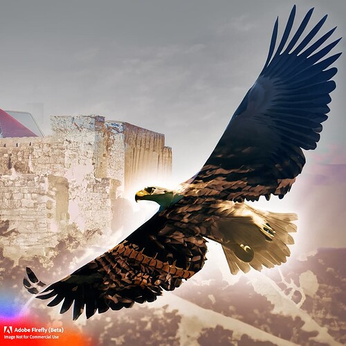 Firefly flying eagle Jerusalem double exposure 30914