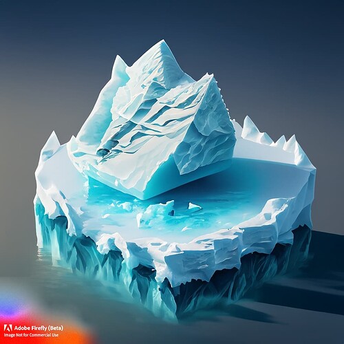 Firefly isometric art of iceberg in water 49895