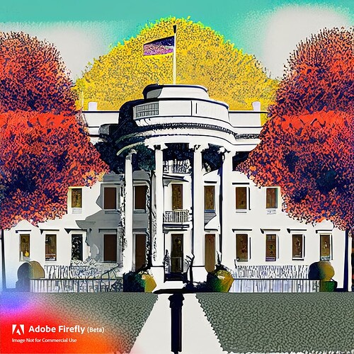 Firefly Pointillism Style Illustration of the white house 79677
