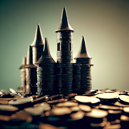 castle made of coins