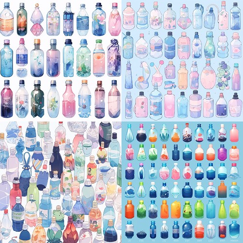 Kixart_knolling_image_of_water_bottles_6ff13818-6bca-4b5b-9456-f44e842c3e16