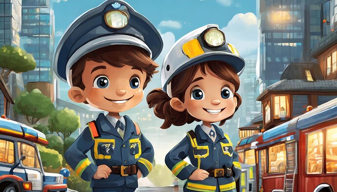 Firefly Unreal Engine 5 cartoon character children police and fireman 91366