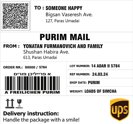 our purim label