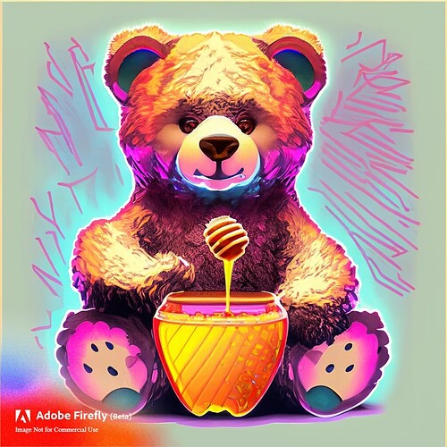 Firefly teddy bear holding apple and honey 42471