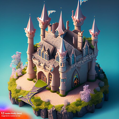 Firefly isometric photo-realistic fairytale princess castle 95178