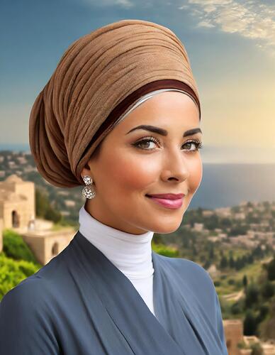 Firefly hyper realistic israeli tzfat woman knotted turban beautiful 66356