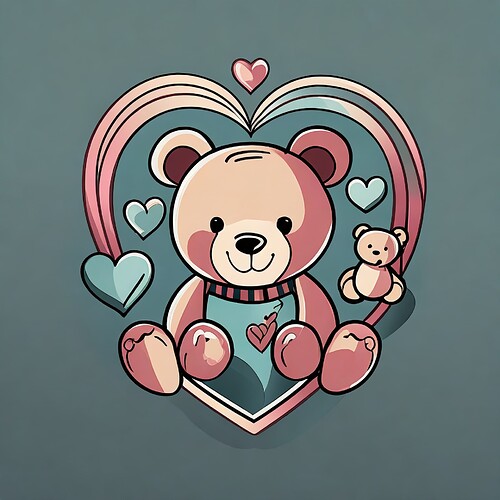 Firefly minimalistic line logo for a toy shop with teddy bears and hearts 70027