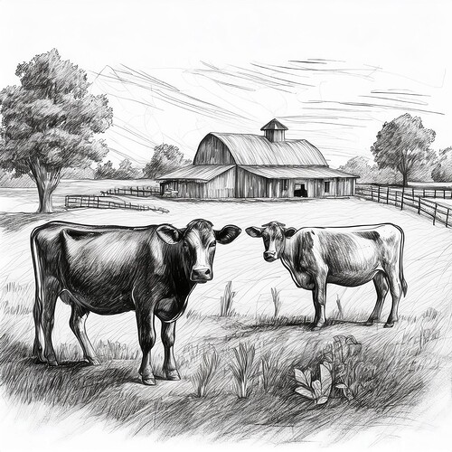 farm with cows