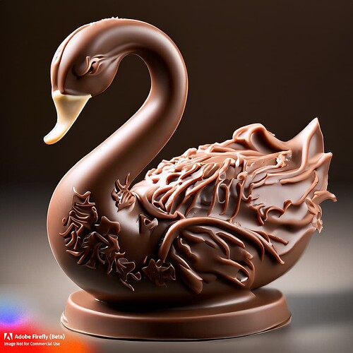 Firefly a hyperrealistic detailed swan made from chocolate 51840