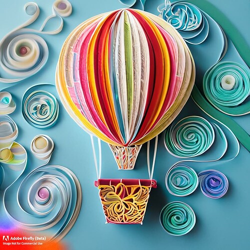 Firefly hot air balloon paper quilling 49645