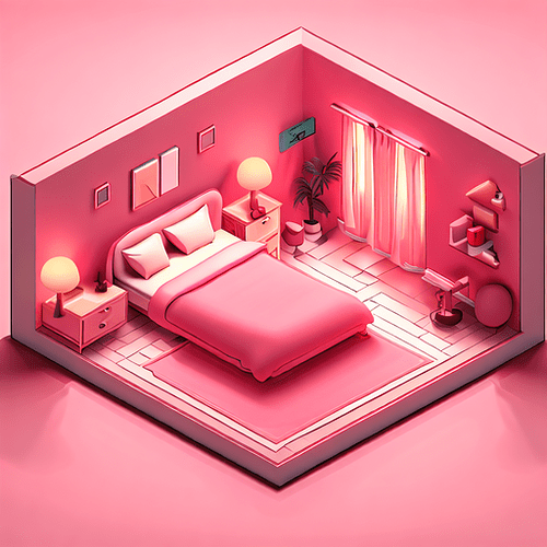 pink room isometric