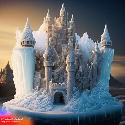 Firefly realistic hyperdetailed castle made out of ice 39864