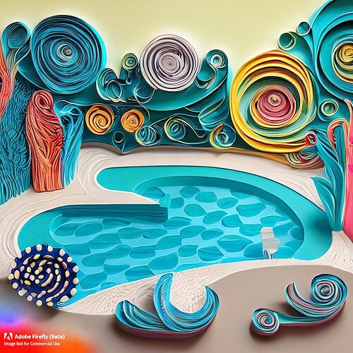 Firefly pool scene paper quilling 55974