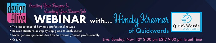 webinar banner Resume Hindy Kremer