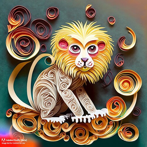 Firefly paper quilling monkey and lion 68660