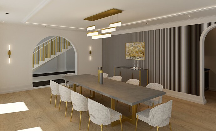 Revit Final Project Dining Room Rendering