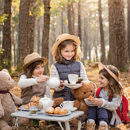 Firefly cute teddy bear serving tea in the woods with his friends 70226