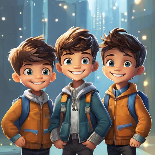 Firefly unreal engine 5 cartoon character triplet boys 76440