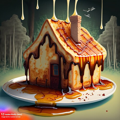 Firefly cottage in the woods made of french toast dripping with syrup 89111