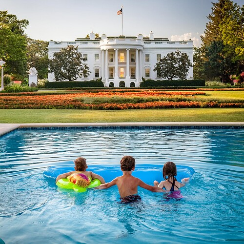 Firefly children in swimming pool at the white house 84809