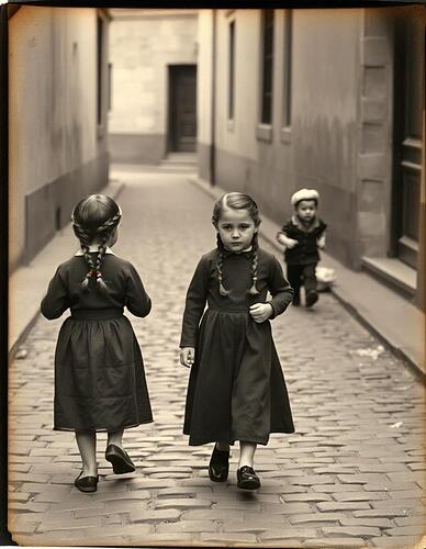 pikaso_texttoimage_vintage-photography-of-2-modestly-dressed-girls-wi