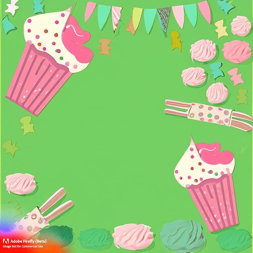 Firefly baking theme birthday party background green and pink 63711