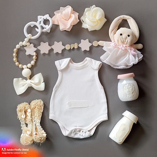 Firefly Knolling assorted baby girl accesoriesnot overlapping 4649